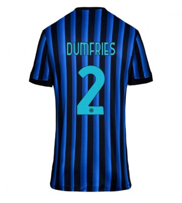 Inter Milan Denzel Dumfries #2 Primera Equipación Mujer 2025-26 Manga Corta
